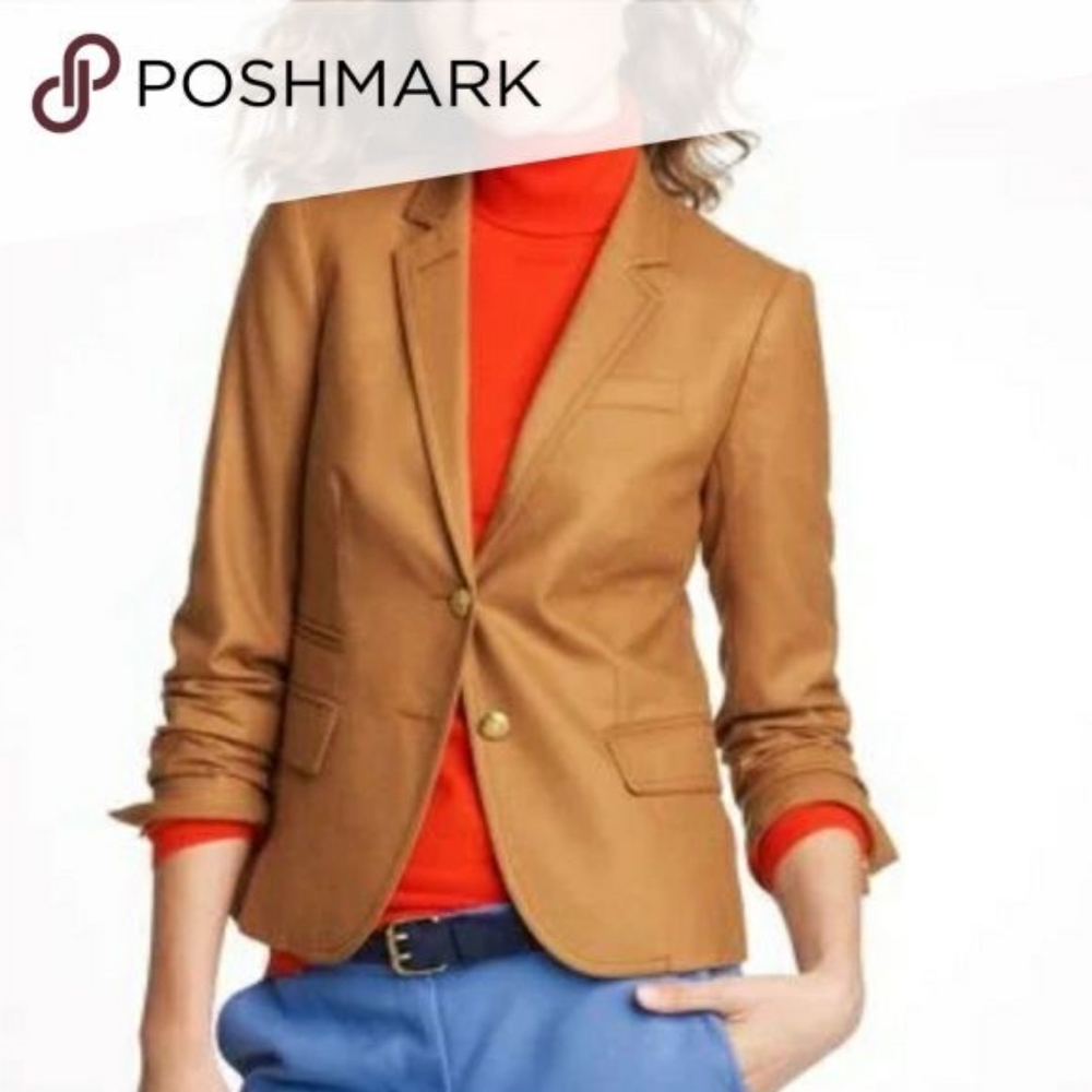 NWT J Crew Mercantile Camel Schoolboy Blazer Size 00